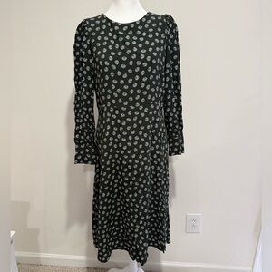 LOFT Floral Fit & Flare dress with front slit size 8